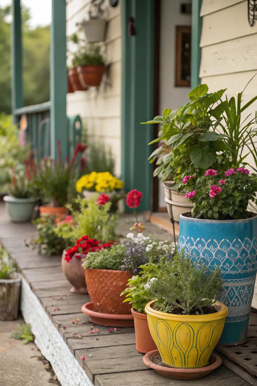Lush greenery can breathe life into your porch, real or faux!