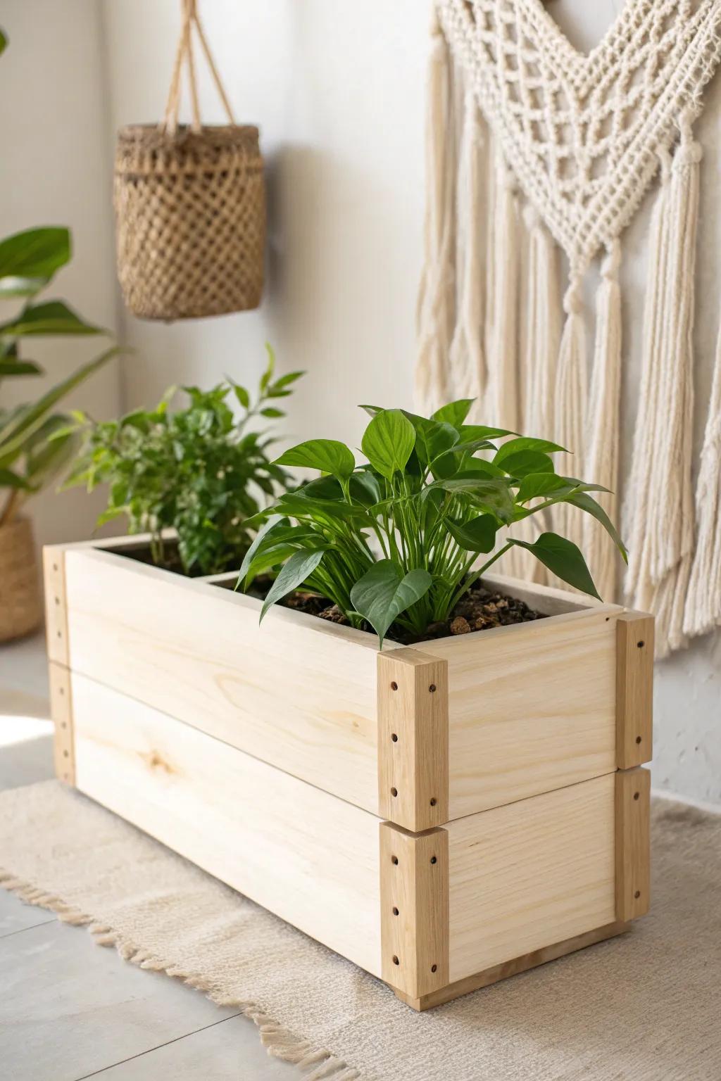 Effortless elegance: Keep your plants thriving with this chic self-watering planter.