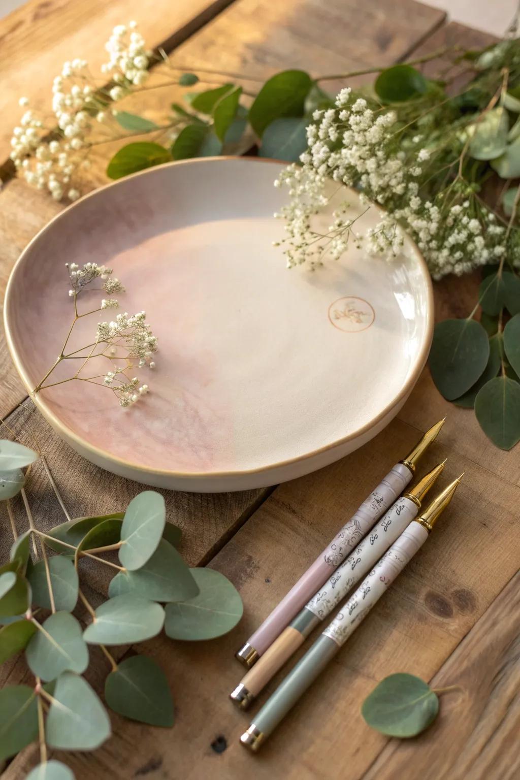 Capture memories with this charming DIY wedding guest book plate, perfect for adding a personal touch to your home decor.