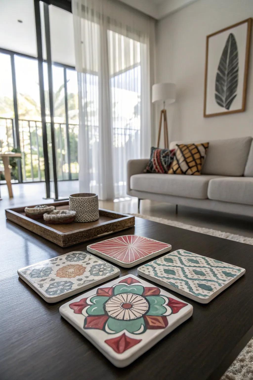 Stylish custom coasters that blend functionality with flair.