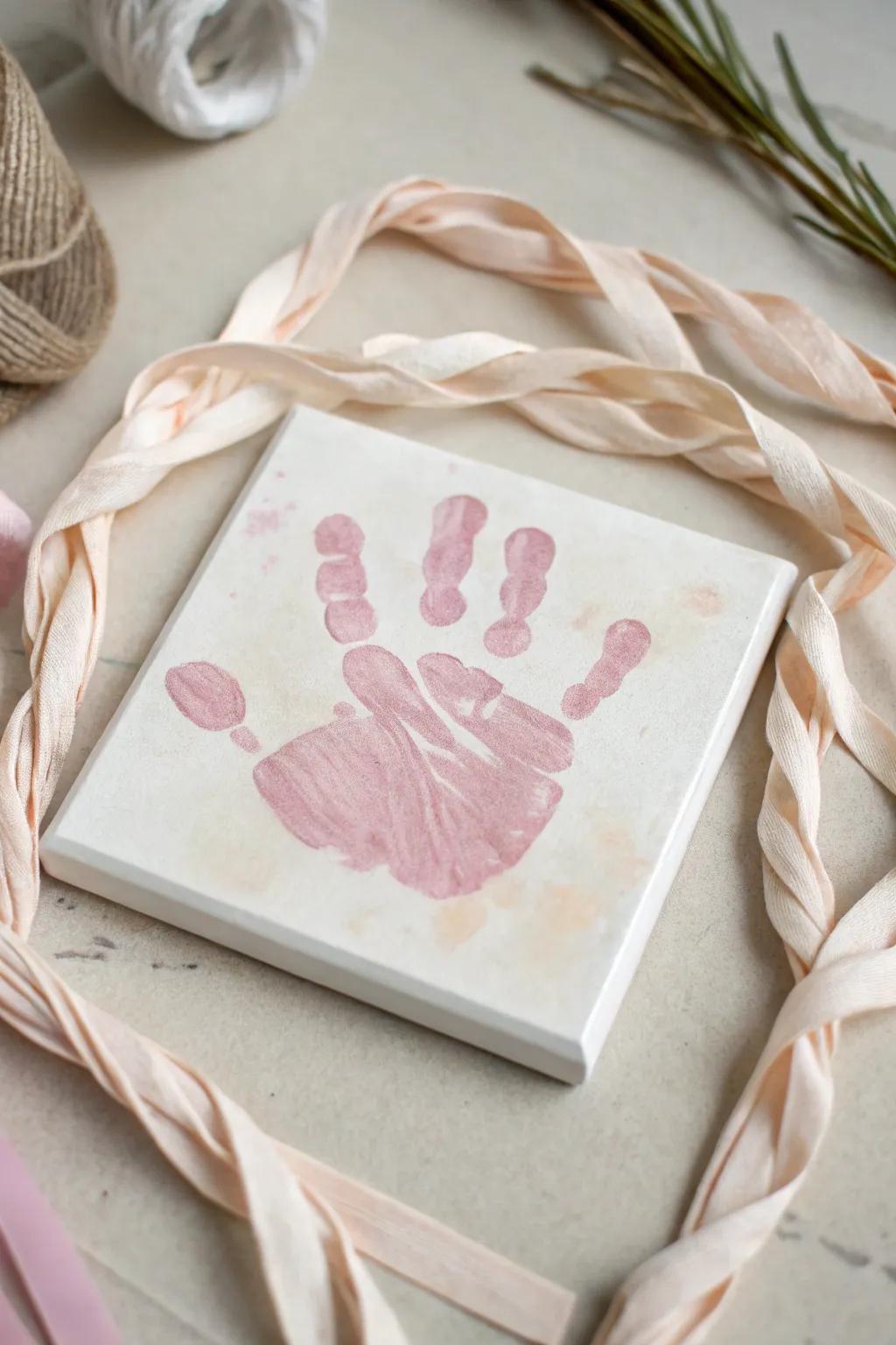 Craft a mummy masterpiece with tiny handprints and gauze for a charming Halloween touch!