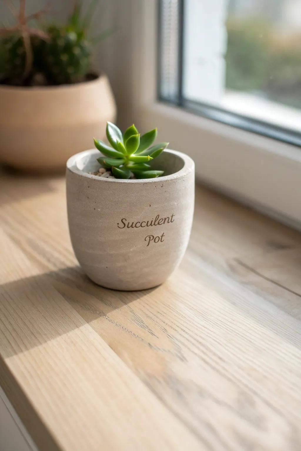 Elevate your space with this minimalist clay pot planter, featuring a touch of inspiration and natural beauty.