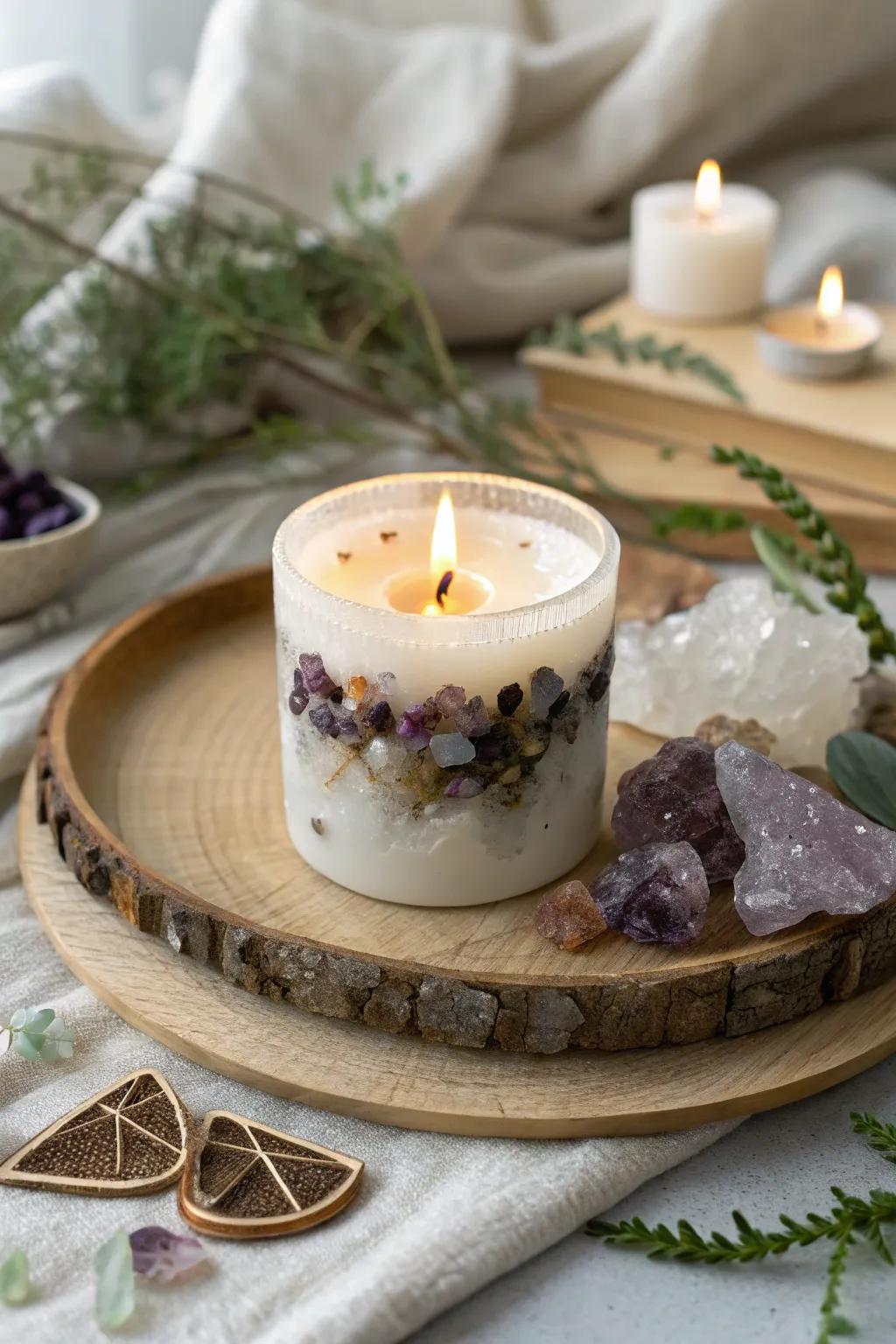 Discover the mystical allure of geode-inspired candles, where natural beauty meets minimalist elegance.