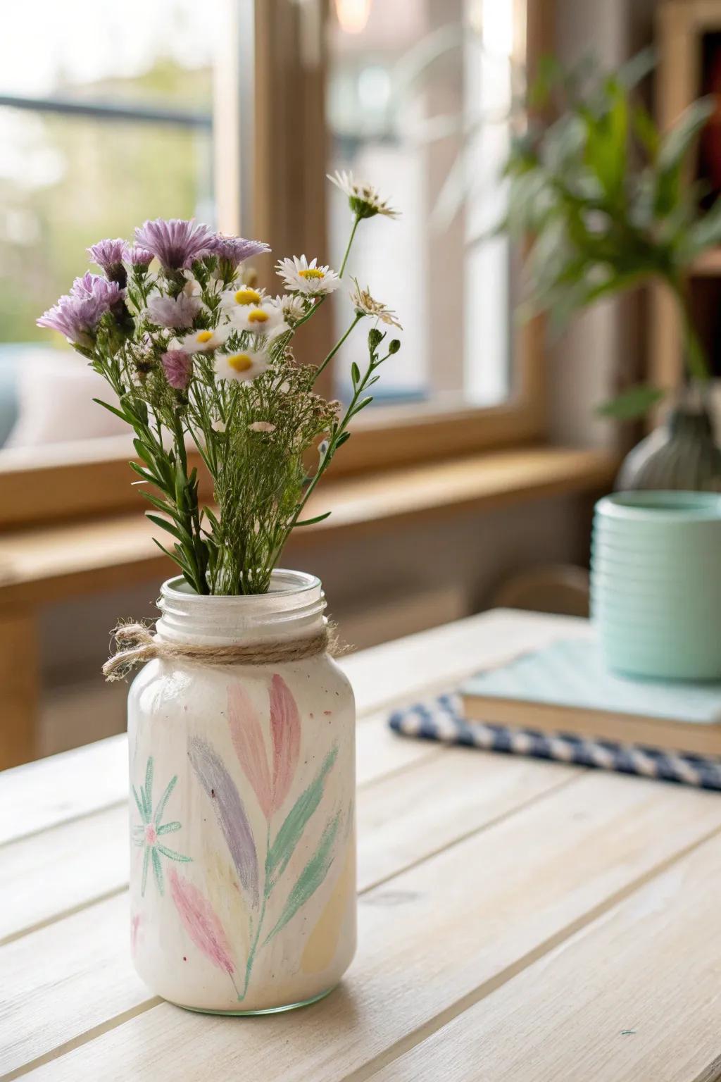 Elevate your space with a personalized touch: Discover the art of hand-painted glass jars.