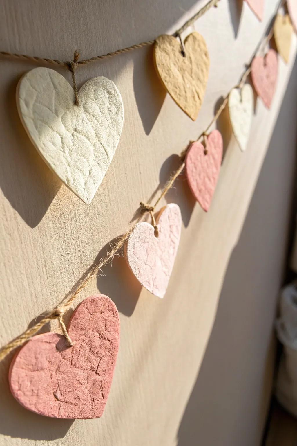 Add a touch of handcrafted charm to your space with this elegant DIY heart garland, perfect for celebrating love in minimalist style.