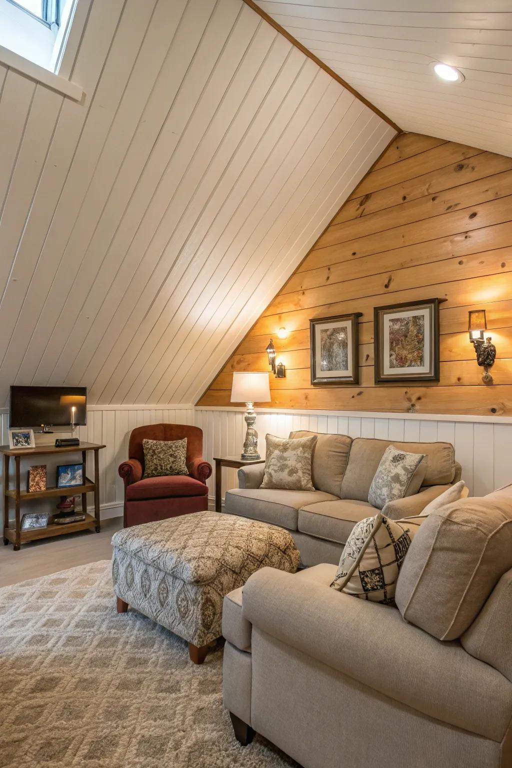 Enhance depth with textured wall treatments.