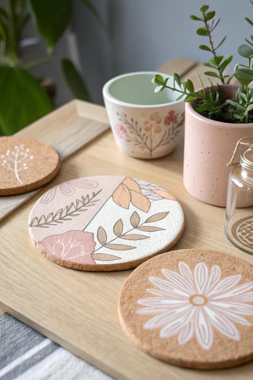 Elevate your mom's coffee table with these charming handcrafted coasters. A perfect blend of simplicity and personal touch for Mother's Day.