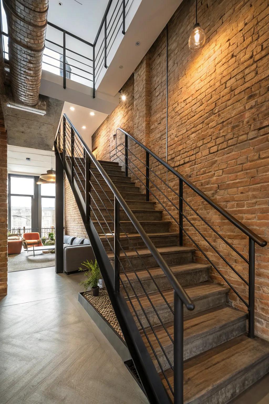 Industrial elements add urban edge to staircase designs.