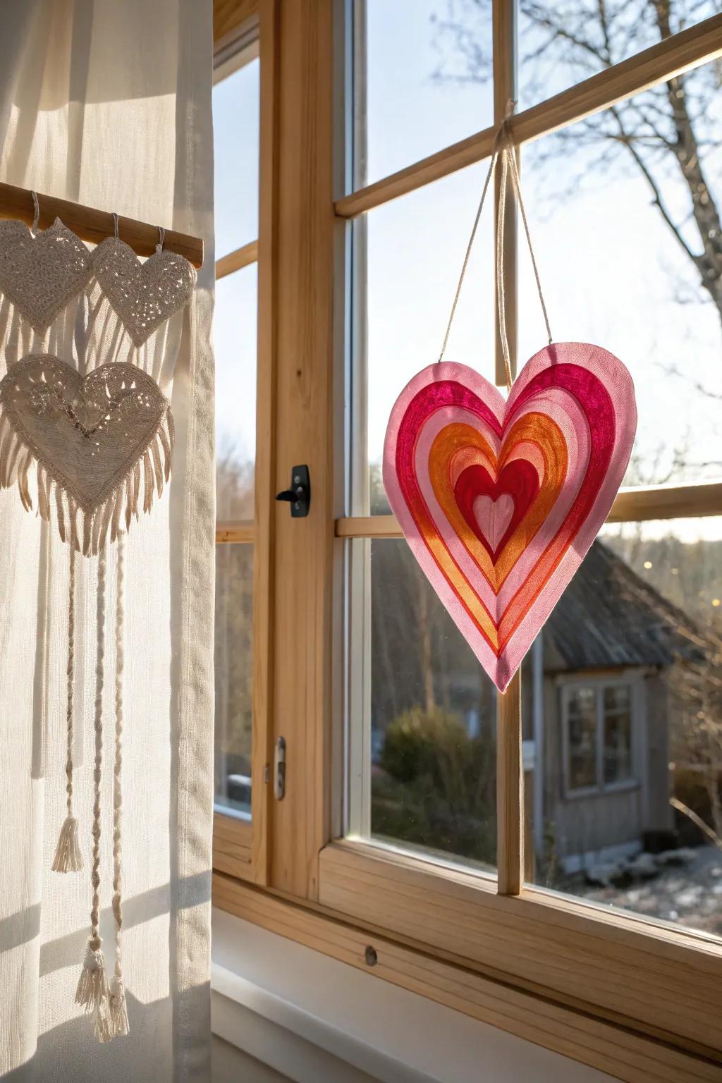 Catch the light and love with this charming heart suncatcherâbrighten your space with a touch of handmade beauty.