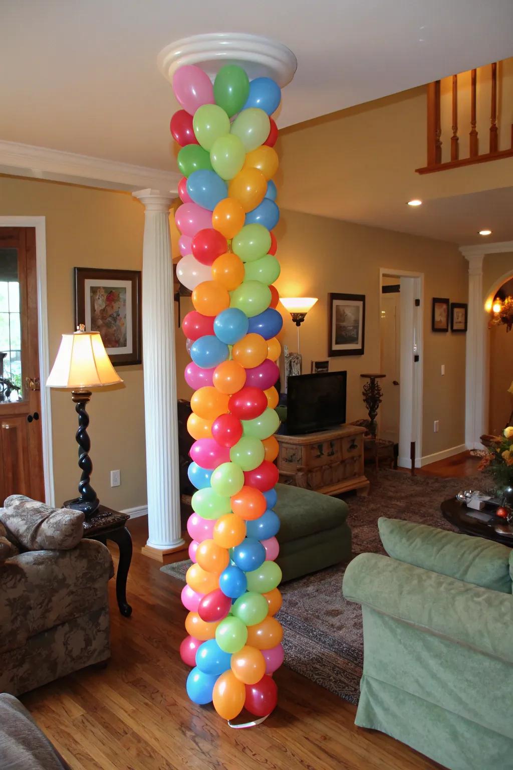 A classic spiral balloon column adds elegance to any event.