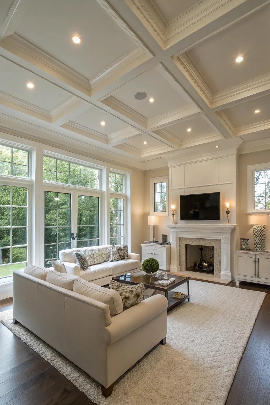 Recessed lighting offers a clean and unobtrusive approach to lighting high ceilings.