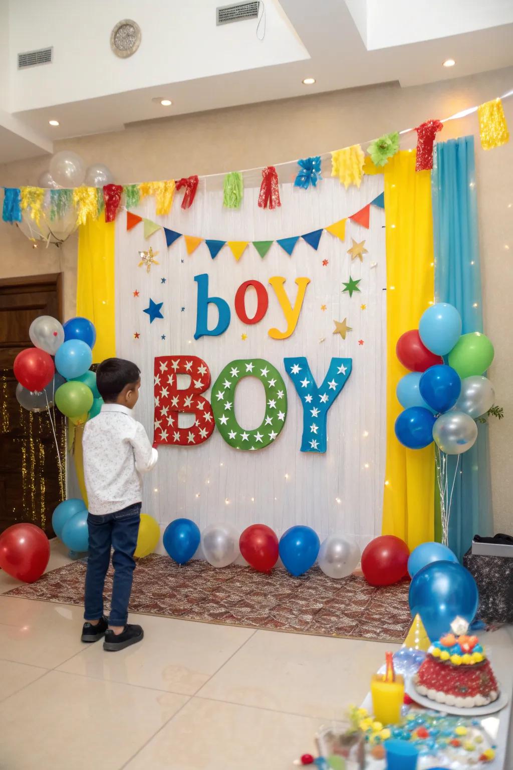 Personalized backdrops make for memorable photo moments.