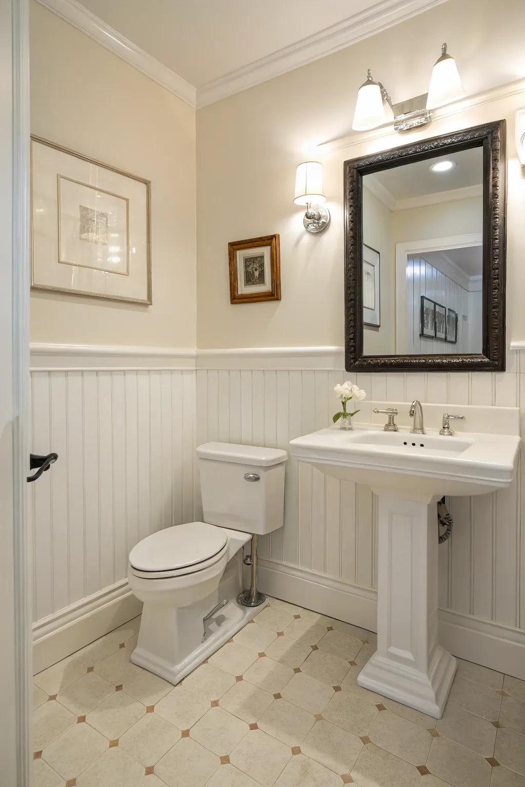 Subtle white shades maintain a crisp, clean look.