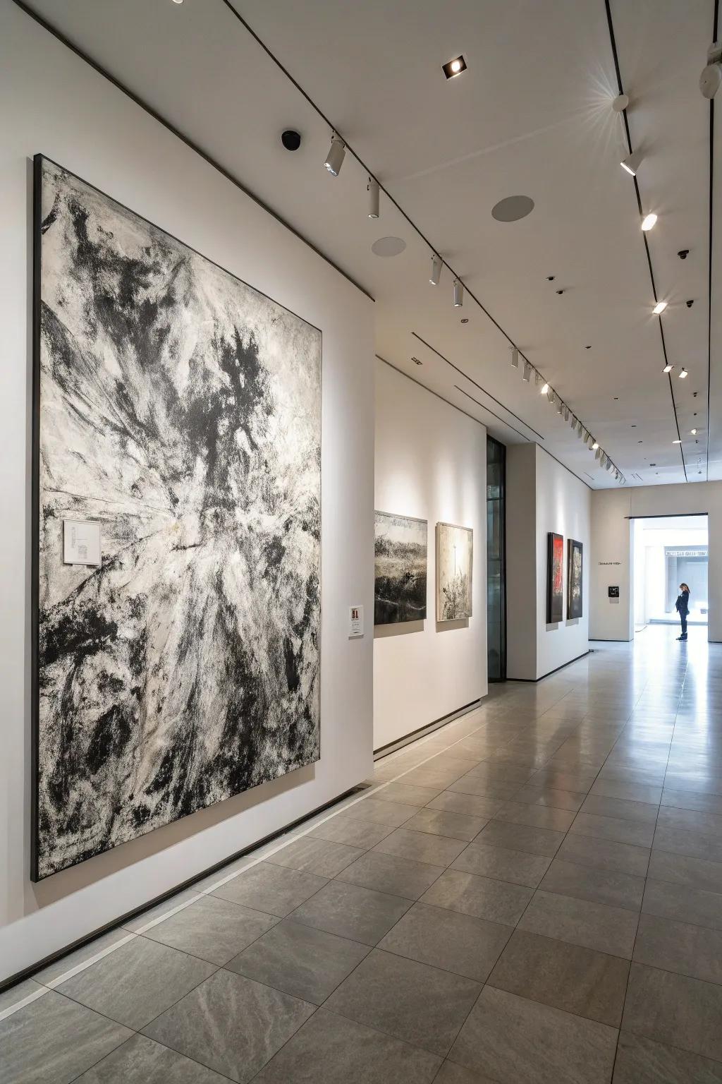 An emotional abstract expressionism painting in black and white.