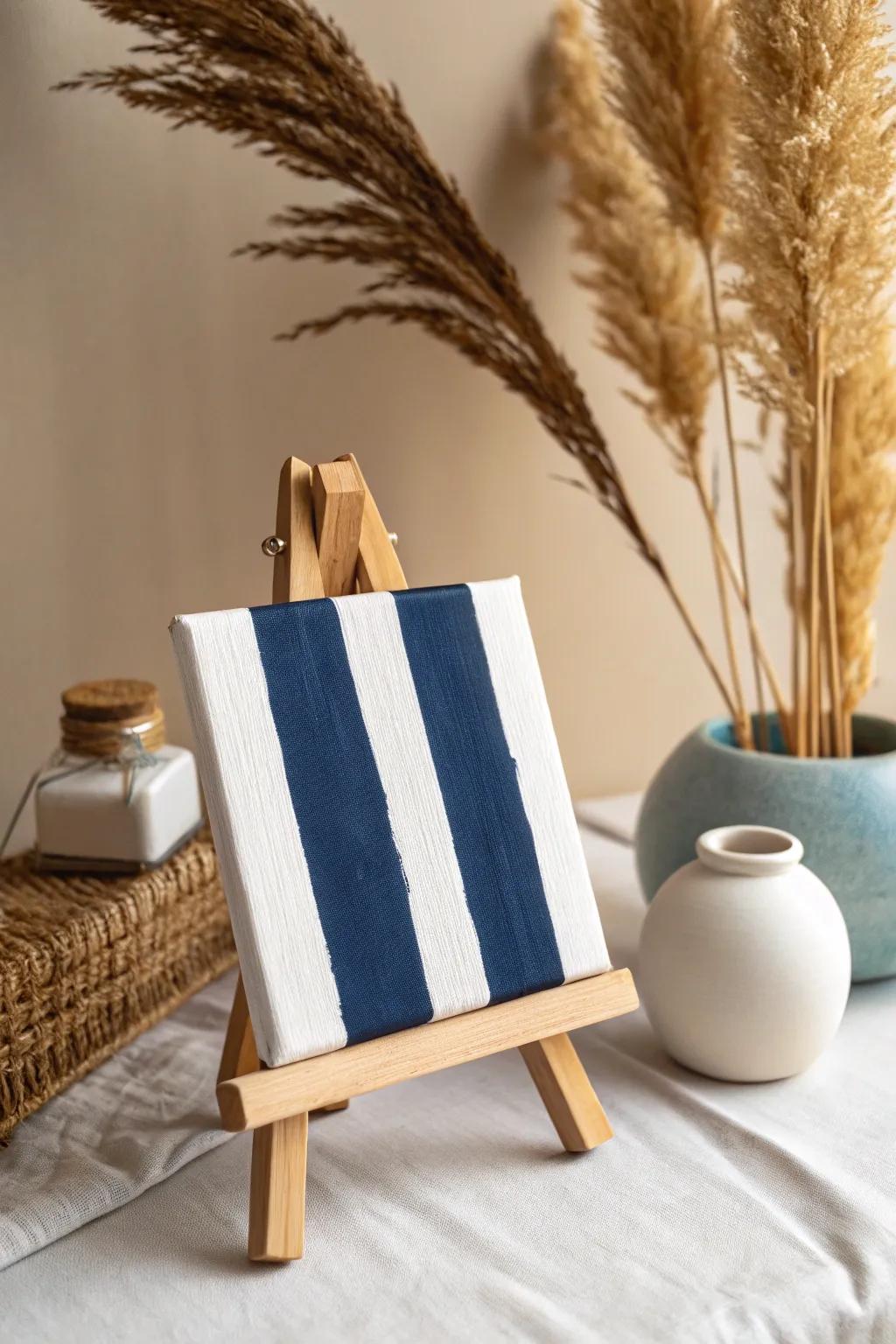 Striking Simplicity: Bold stripes bring modern flair to this minimalist canvas masterpiece.