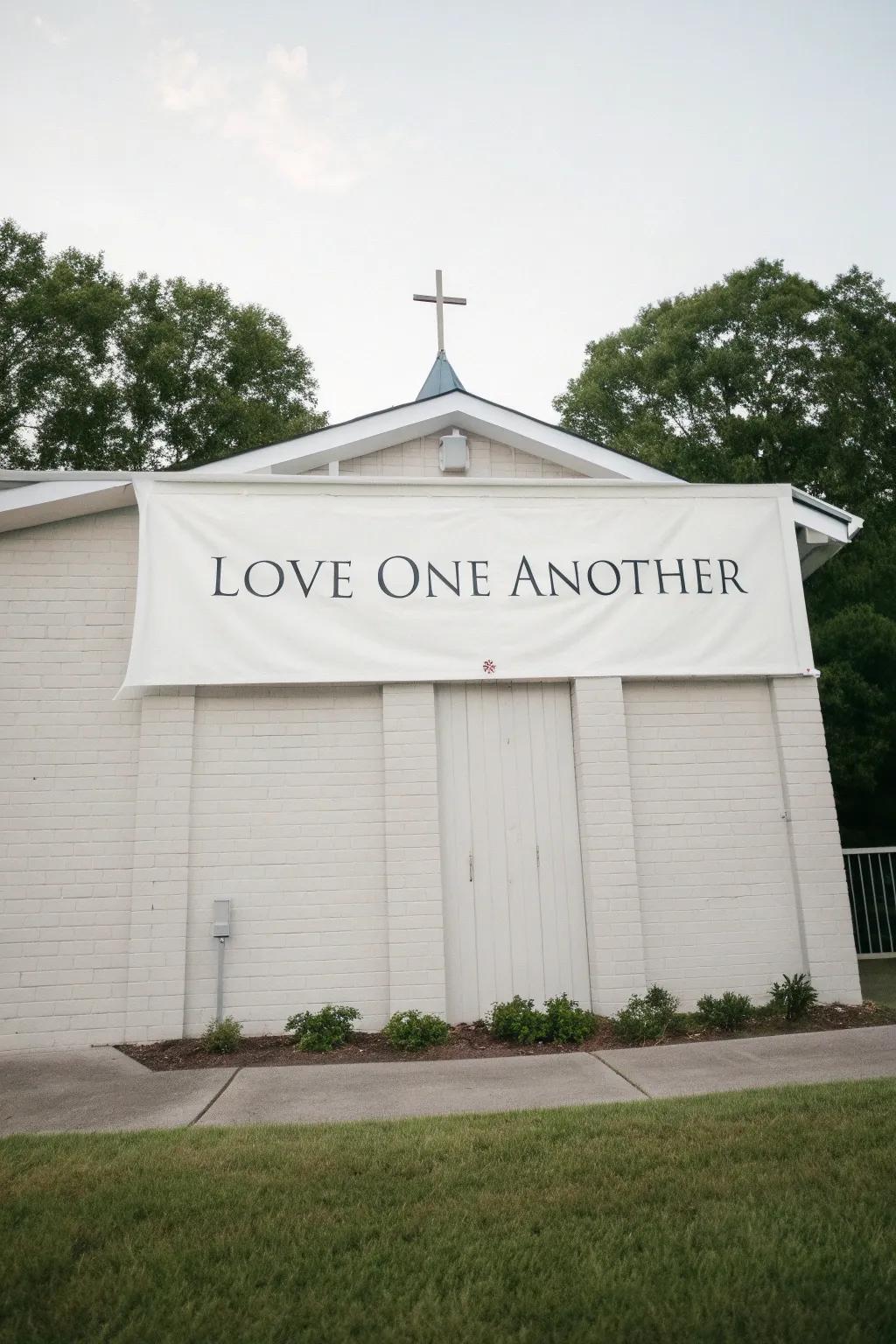 Inspirational quotes on banners can uplift and guide the congregation.