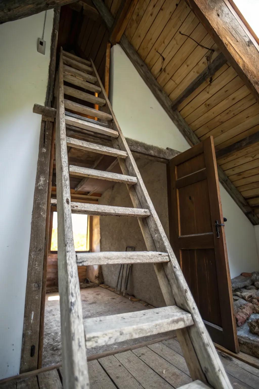 Rustic wooden ladders bring charm and warmth to your space.