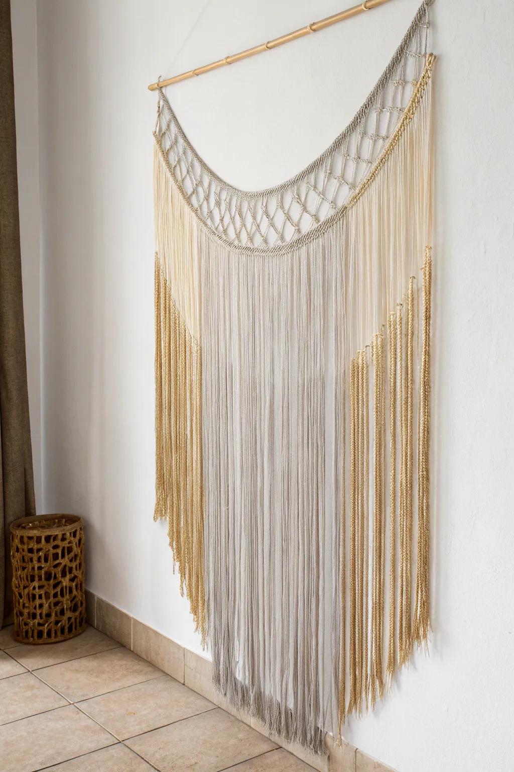 Add a touch of sparkle and elegance with a metallic fringe curtain, perfect for a chic New Year's celebration!