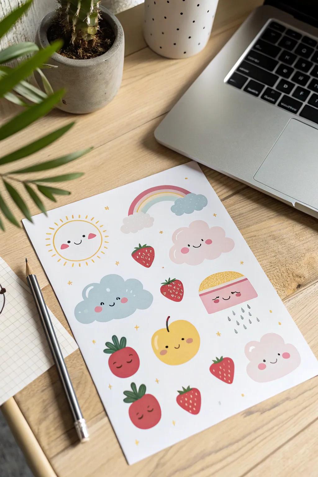 Add a touch of cuteness to your day with charming kawaii stickers, perfect for personalizing your journals and spaces!