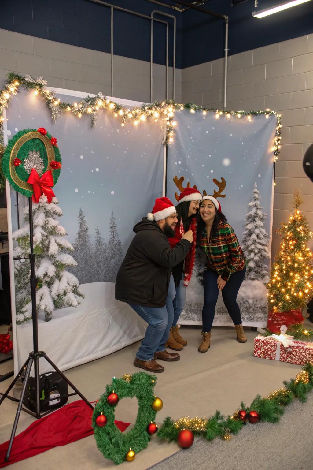 Capture the fun with a festive photo booth.