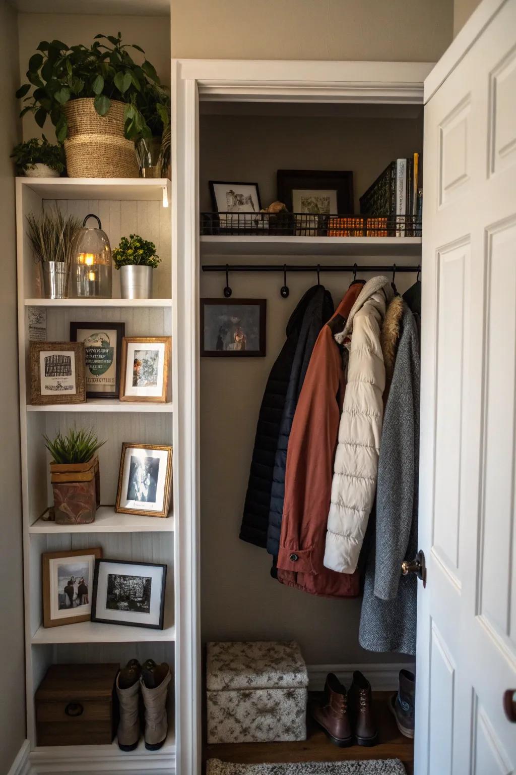 Personalize your closet with charming decor pieces.