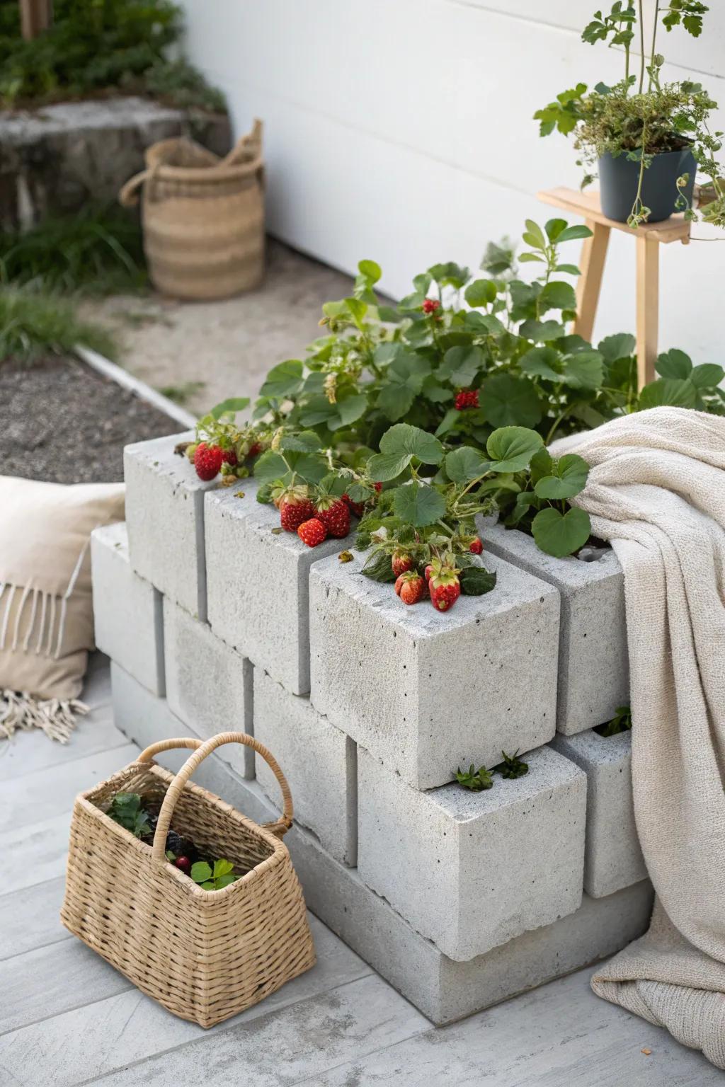 Elevate your garden style with chic concrete block planters â where industrial meets natural beauty. ð¿ð