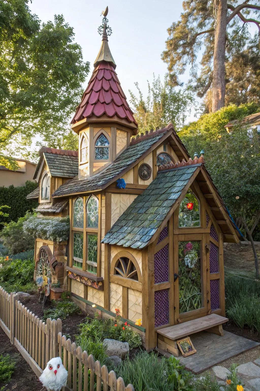Step into a fairy tale with this enchanting chicken coop, where craftsmanship meets whimsy.