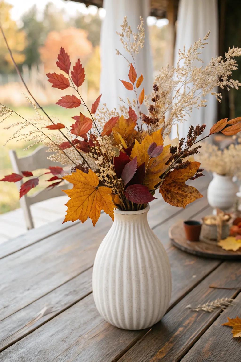 Embrace the season with a touch of nature's artistry - perfect for your fall wedding table.