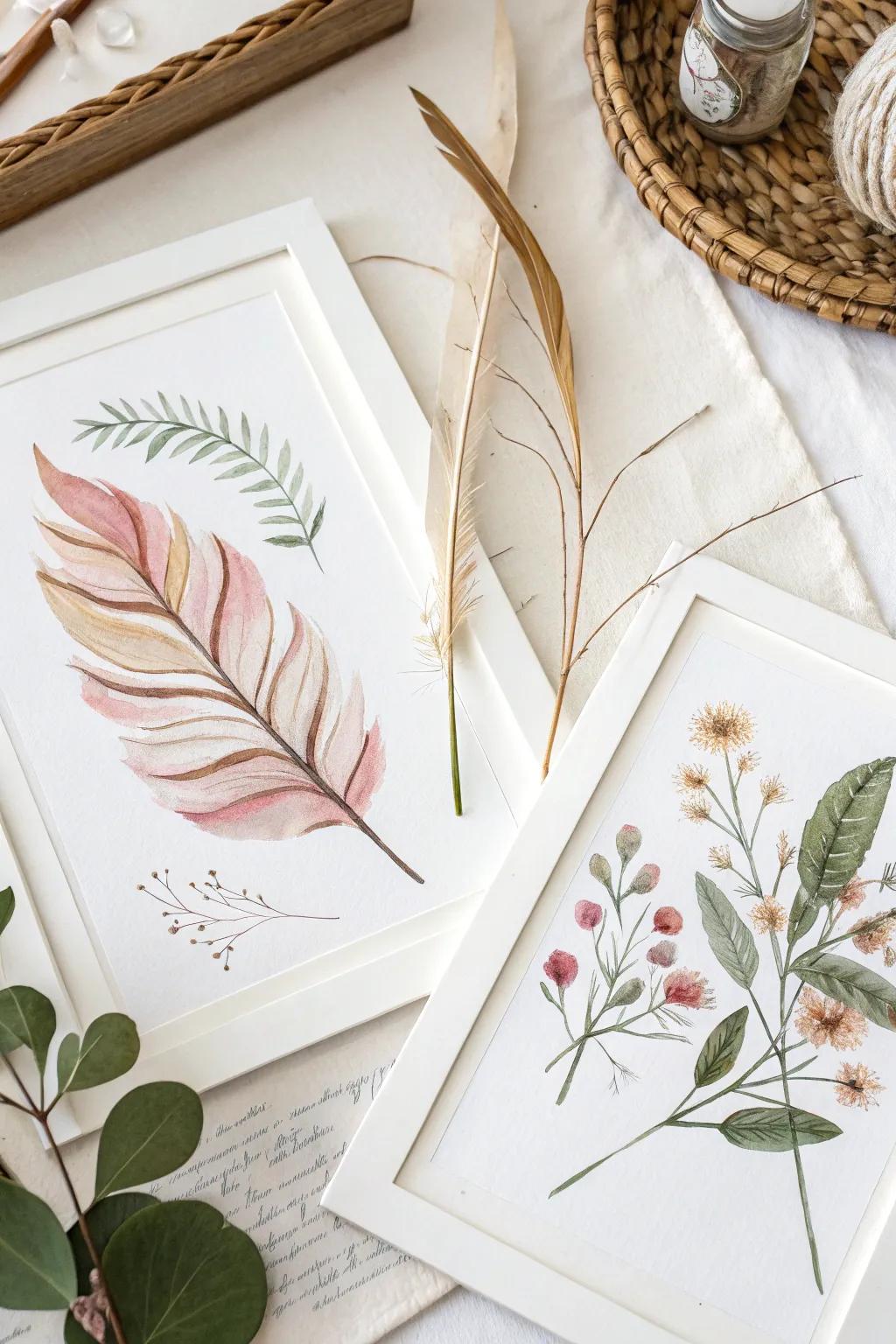 Find tranquility in the art of watercolor, where nature's beauty blooms on canvas.