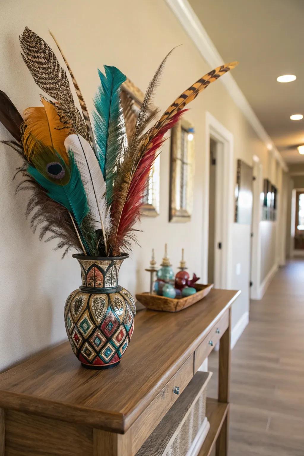 Feathers offer lightness and natural elegance.