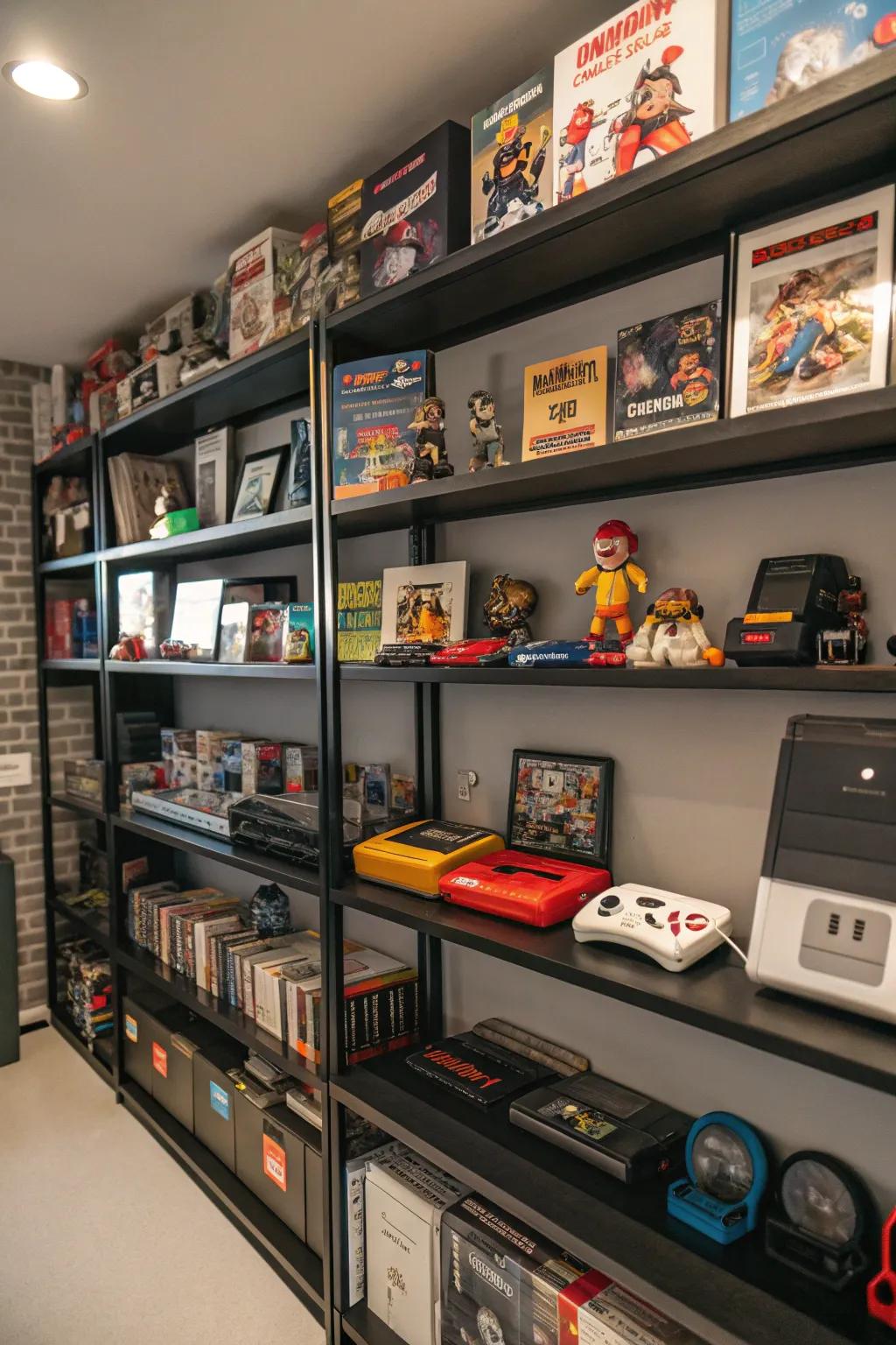 Display your love for gaming with a collection of cherished memorabilia.