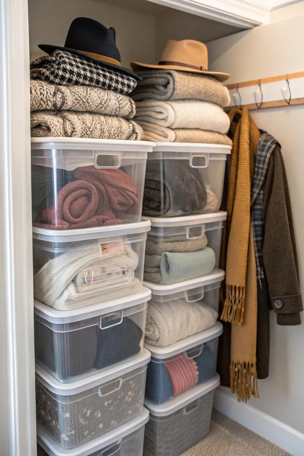 Clear containers make finding what you need a snap.