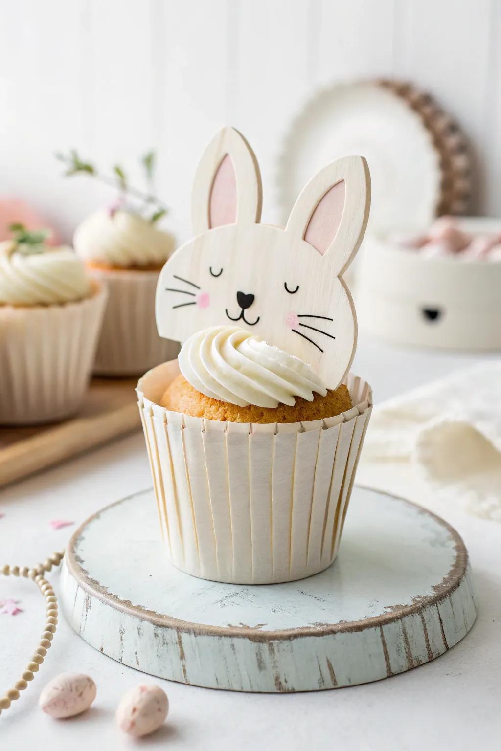Add a touch of whimsy to your cupcake display with these charming handmade animal holders, perfect for a delightful party centerpiece.
