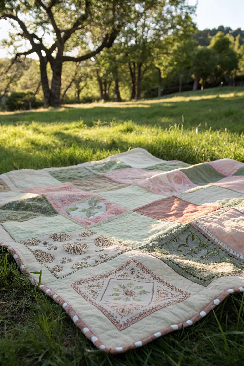 Embrace the outdoors with a handcrafted bandana quiltâyour perfect companion for spontaneous adventures.
