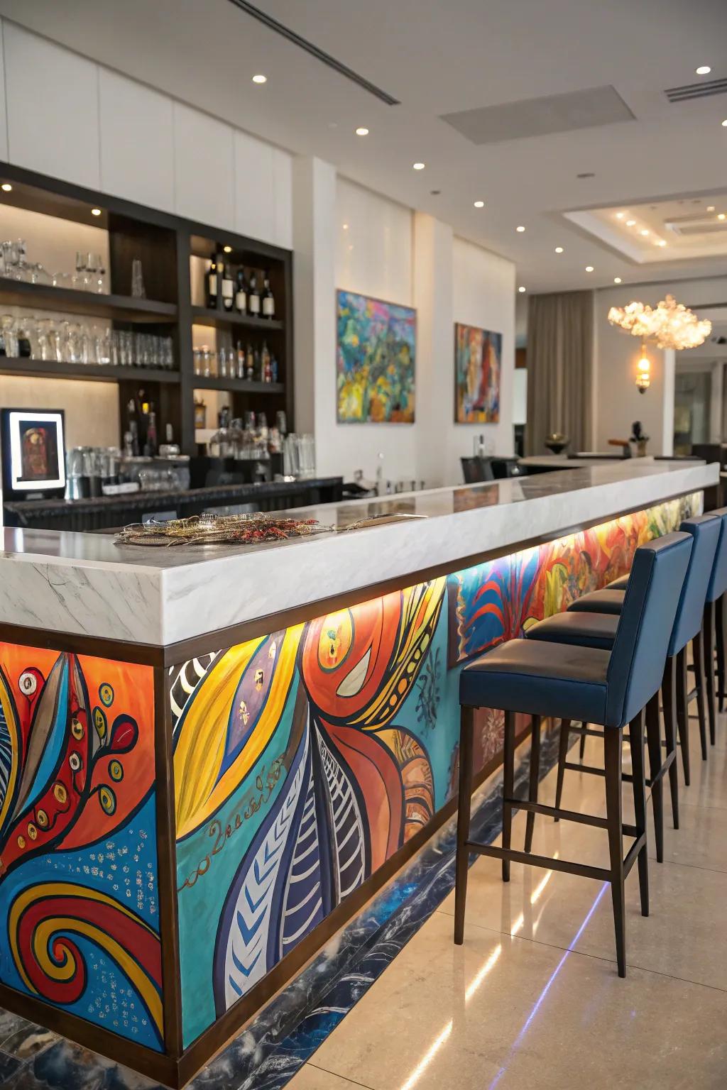 Artistic epoxy designs make bold and creative statements.