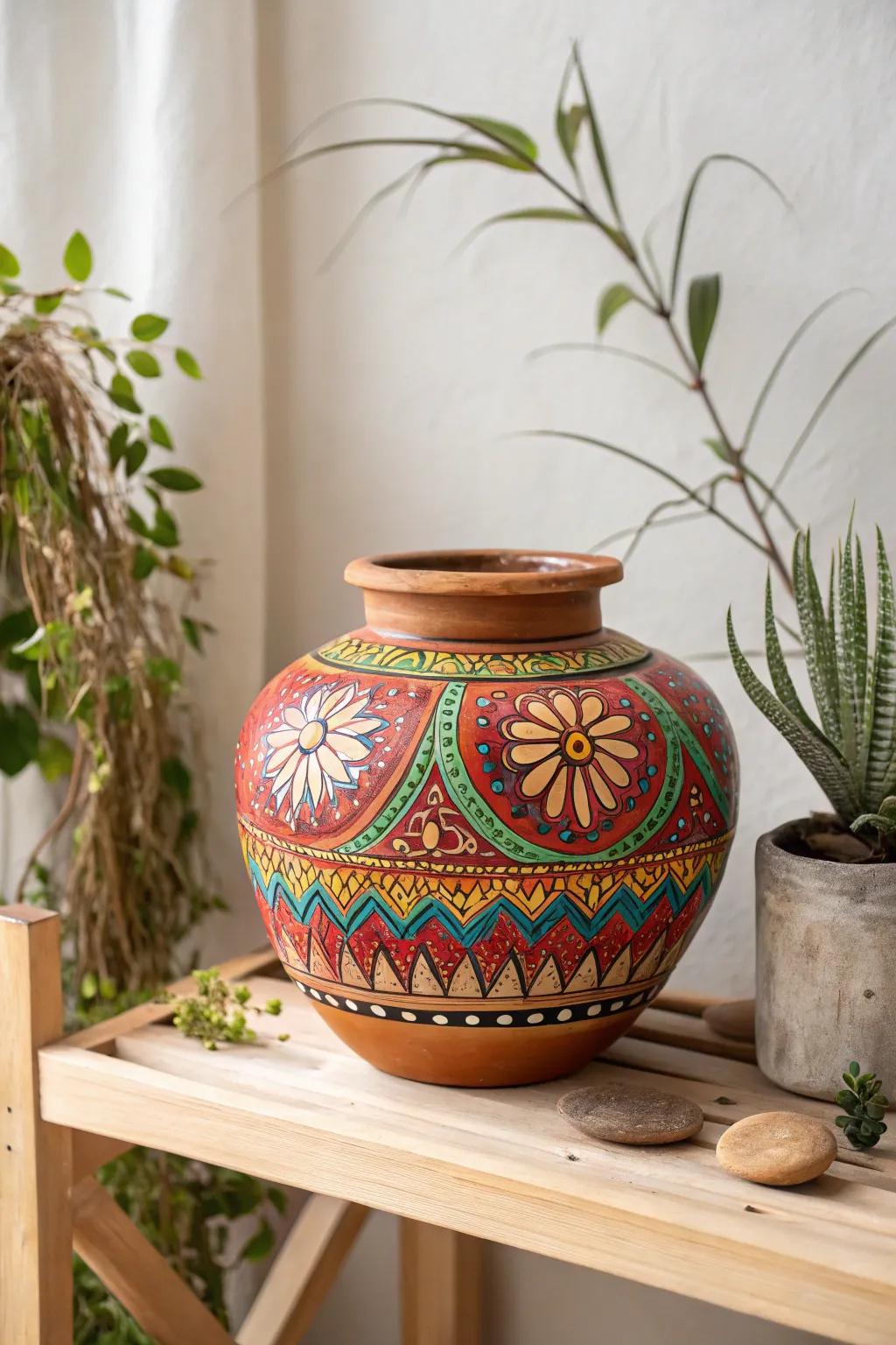 Transform your garden with a touch of artistry: Vibrant clay pot designs that add personality and charm!