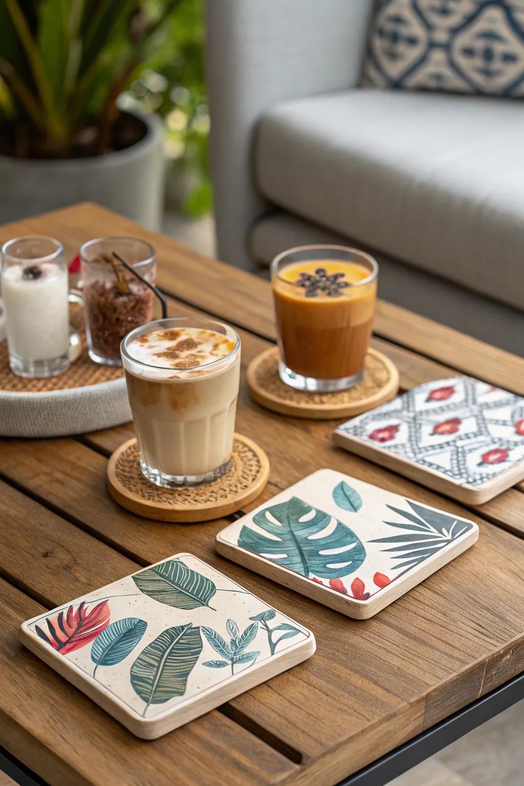 Stylish coasters that protect and decorate.