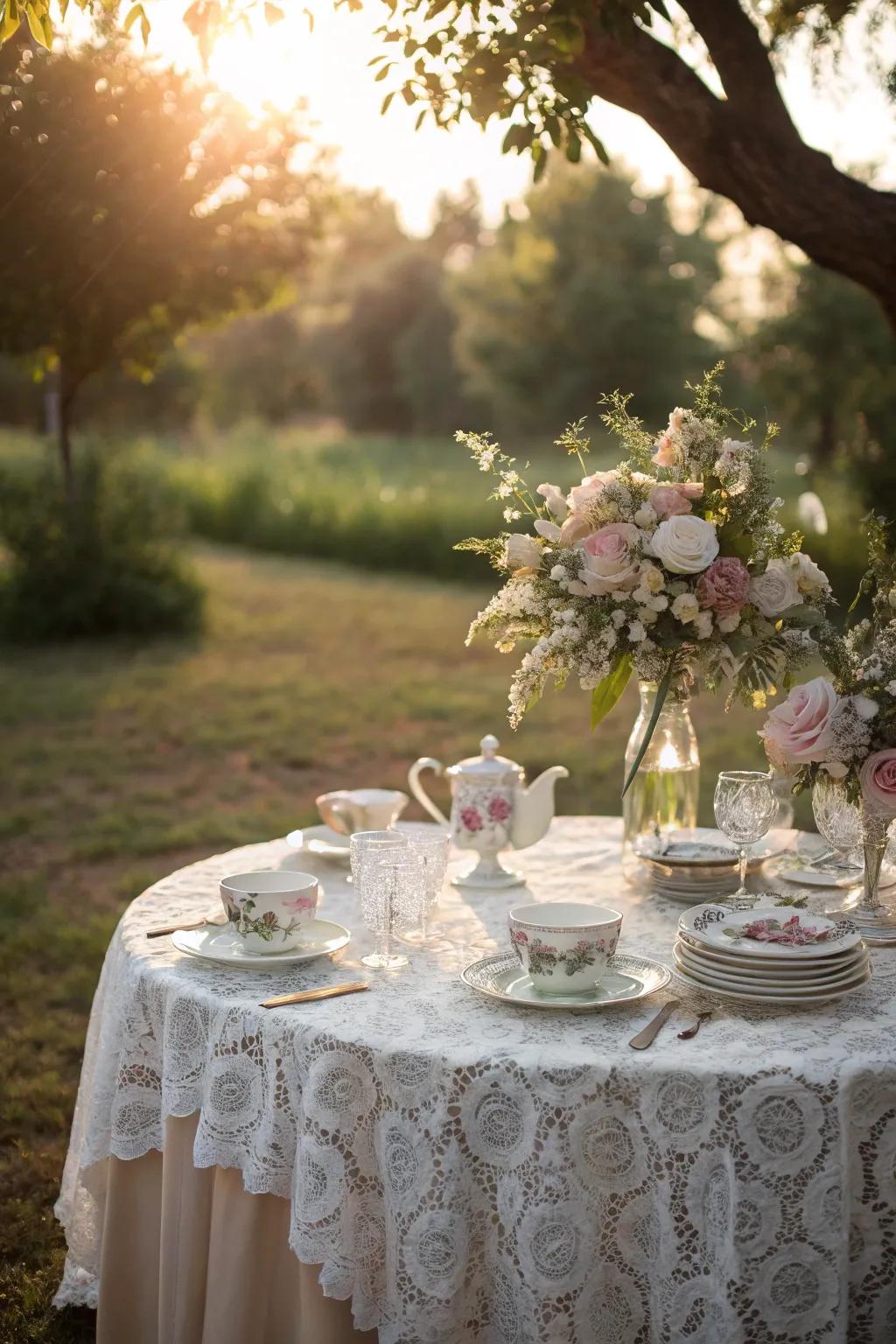 Sophisticated vintage tea party for a daytime celebration.