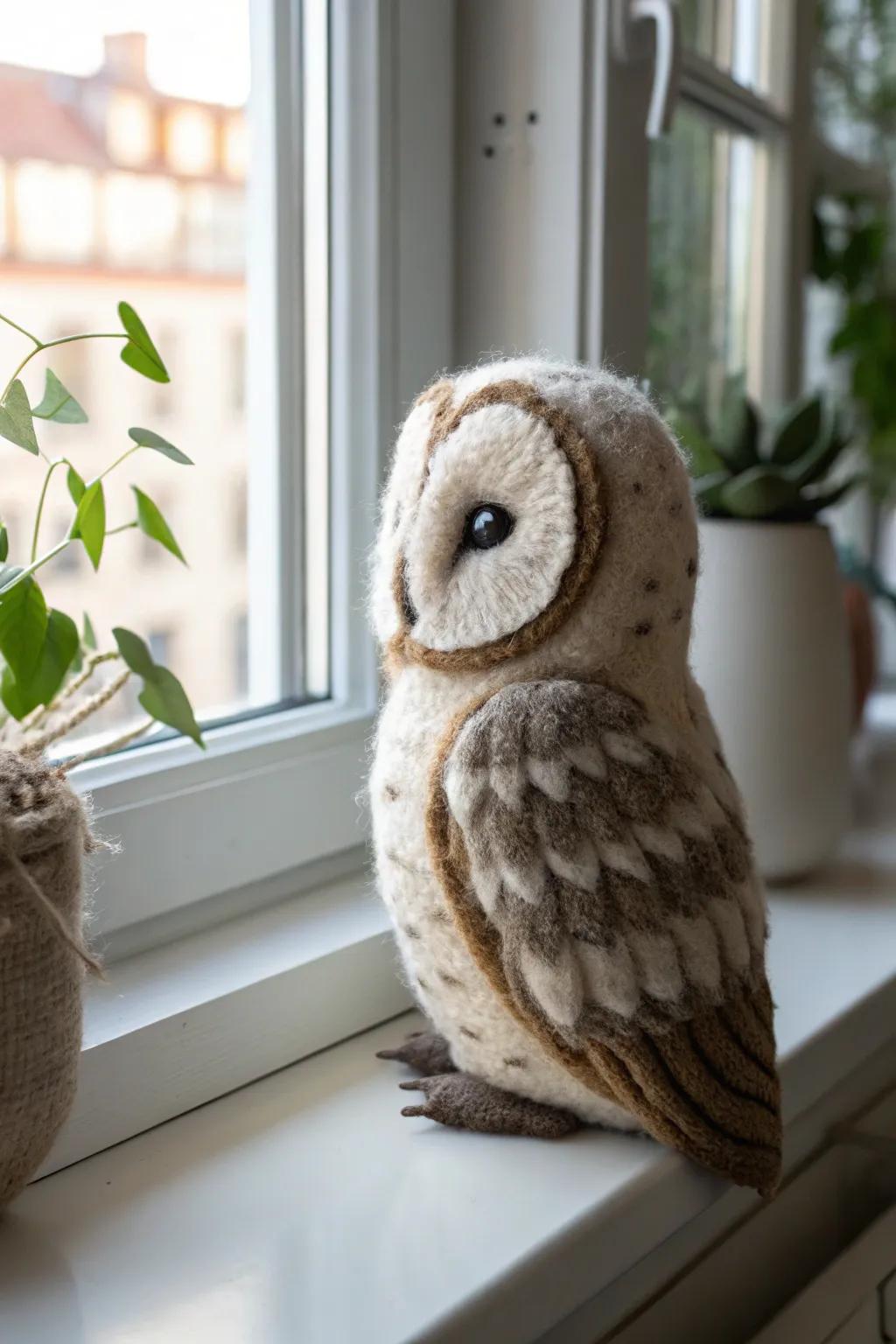 Embrace the charm of simplicity with this handcrafted felted owl, a perfect blend of boho elegance and minimalist design.
