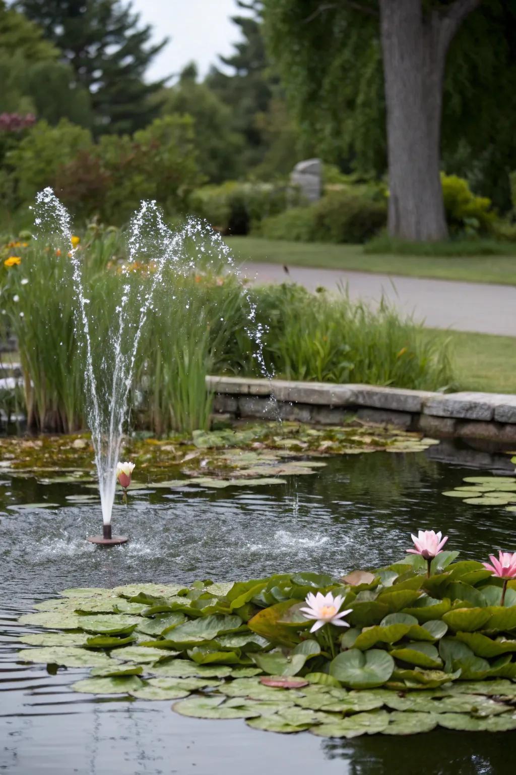 Aquatic plants around your fountain add beauty and support a healthy ecosystem.