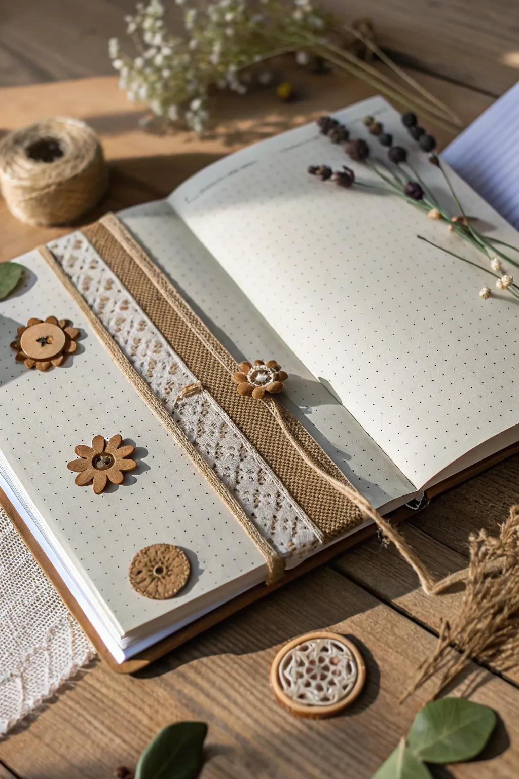 Embrace the warmth of rustic textures in your October Bujo. Where nature meets creativity.