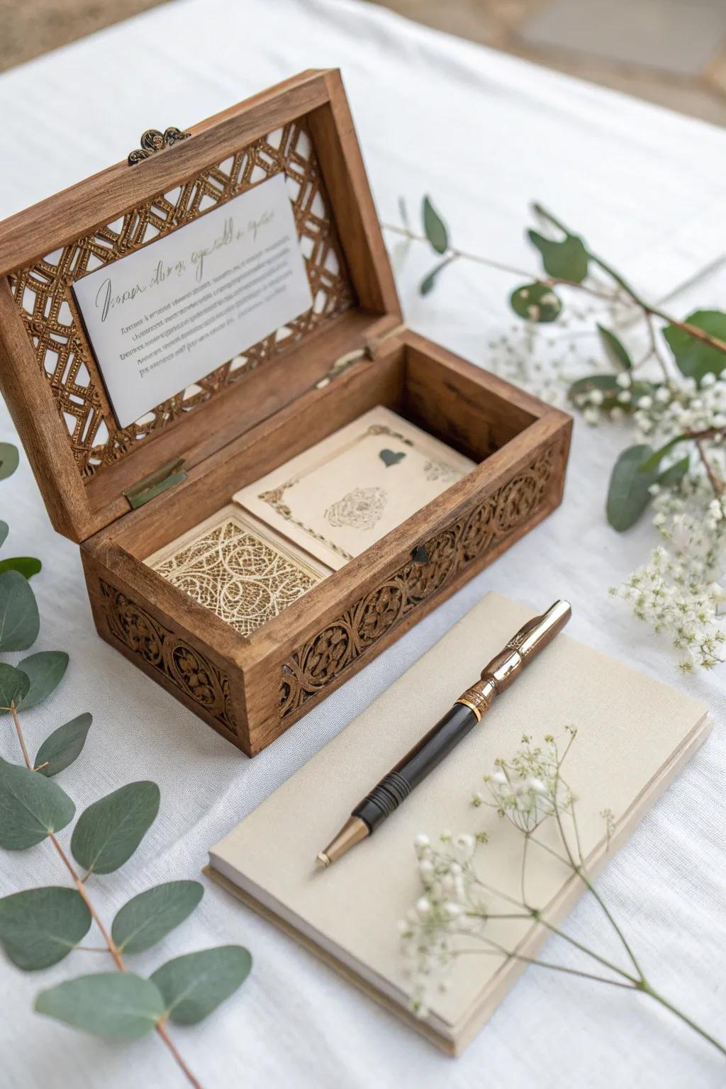Capture your wedding day memories with a timeless time capsule guest book.
