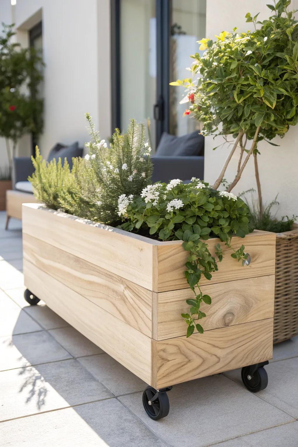 Effortless elegance: Move your greens with style using our portable planter boxes.