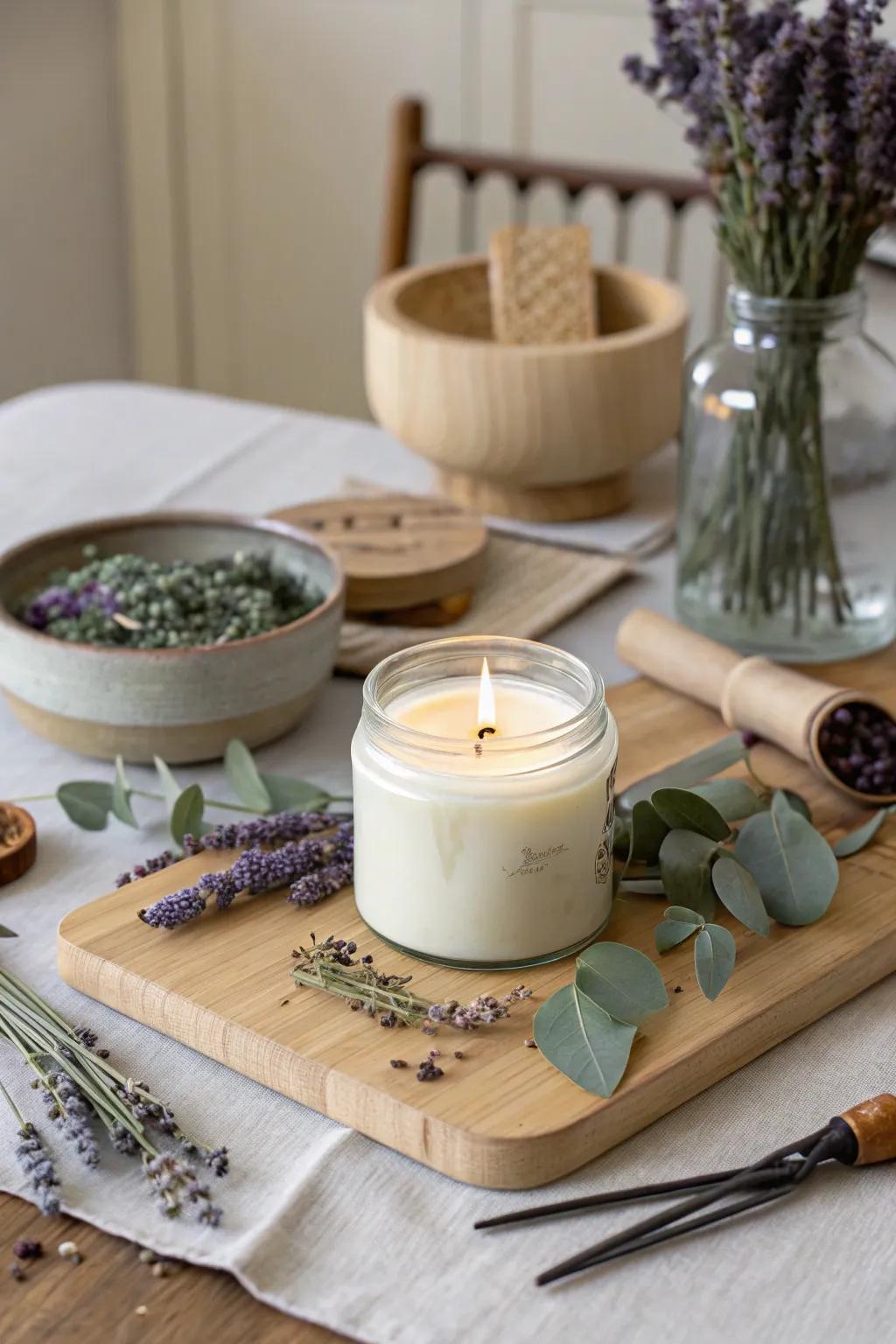 Embrace eco-friendly candle crafting with natural beauty and minimalist elegance. #SustainableCrafts #ScandiBoho
