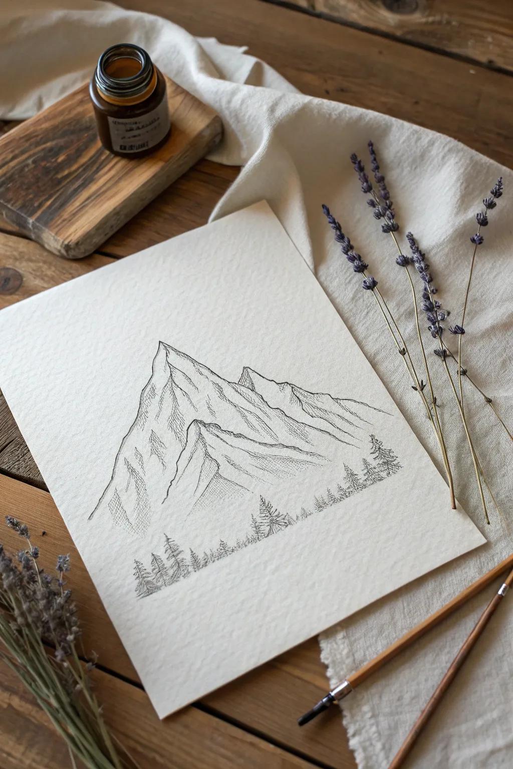 Escape to the serene beauty of 'Mountain Majesty'âwhere simplicity meets natural elegance.