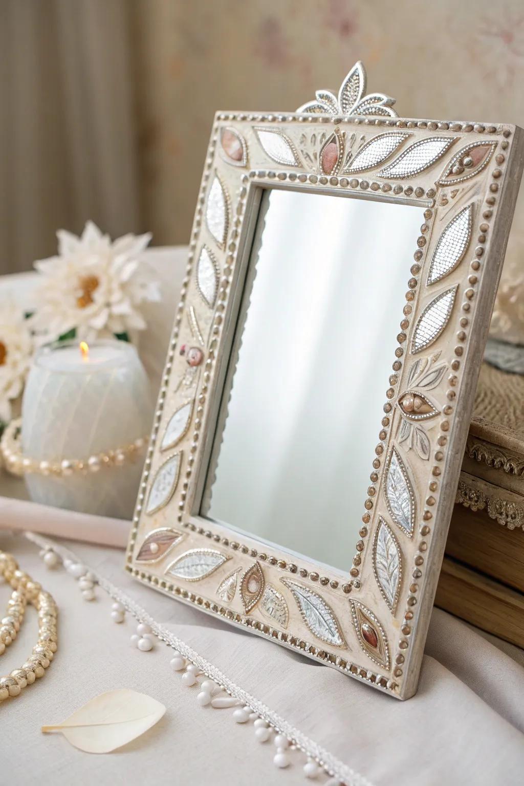 Step into a world of elegance with this mystic mirror frame, where simplicity meets magic.