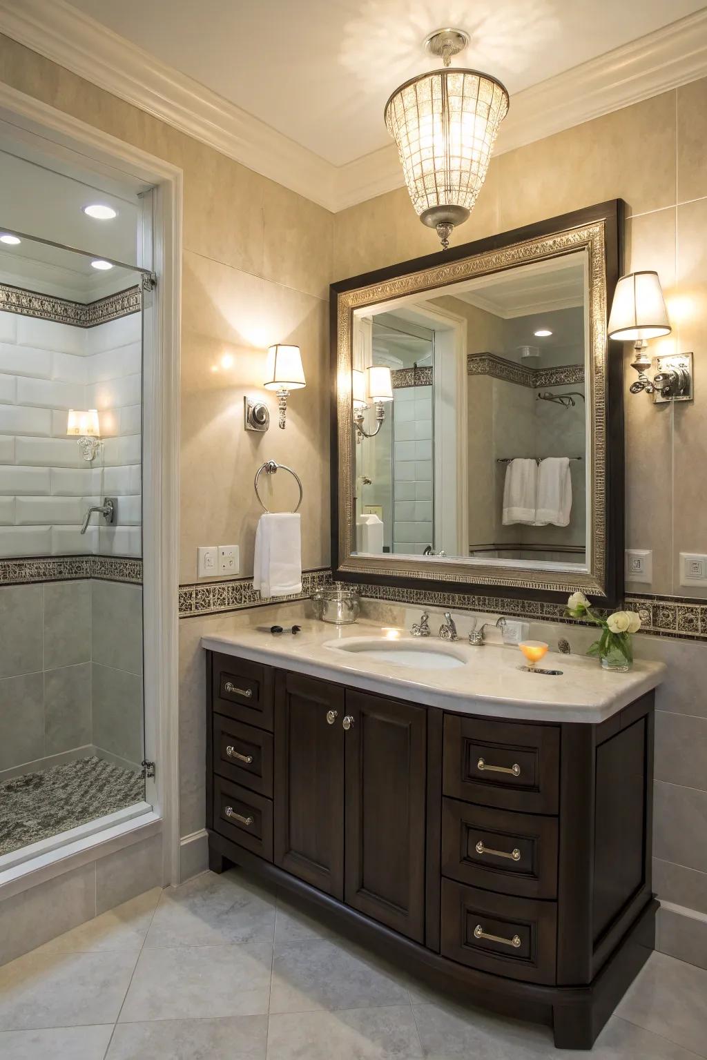 Illuminate your vanity area with stylish lighting.