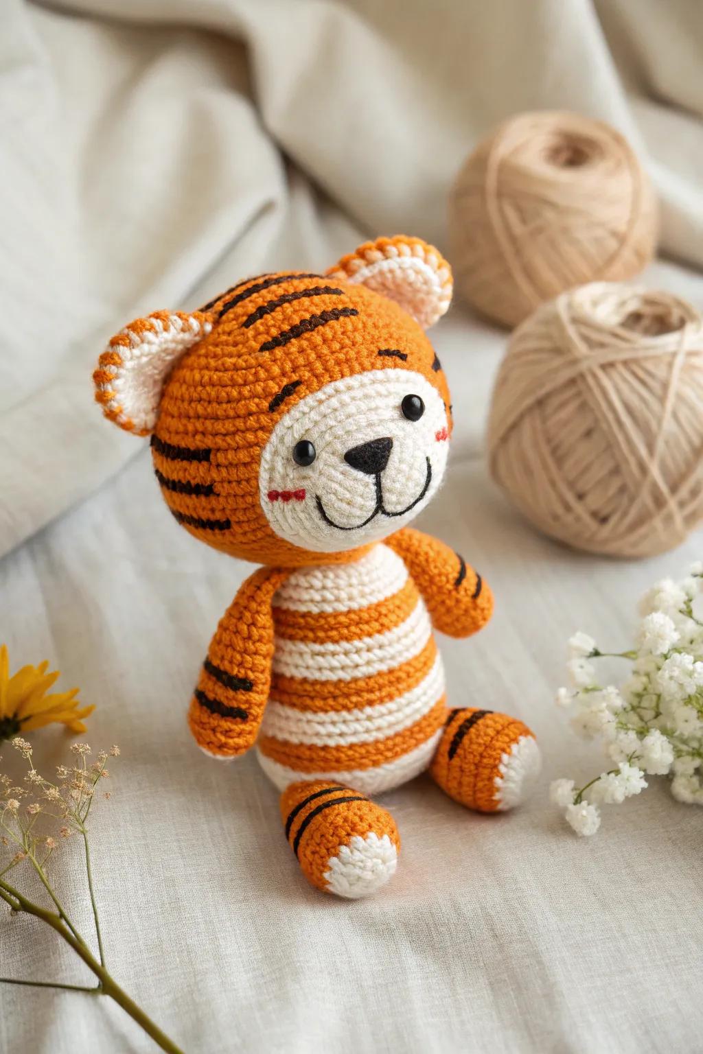 Meet the Tiny Tiger Tot: a delightful blend of minimalist charm and boho whimsy.