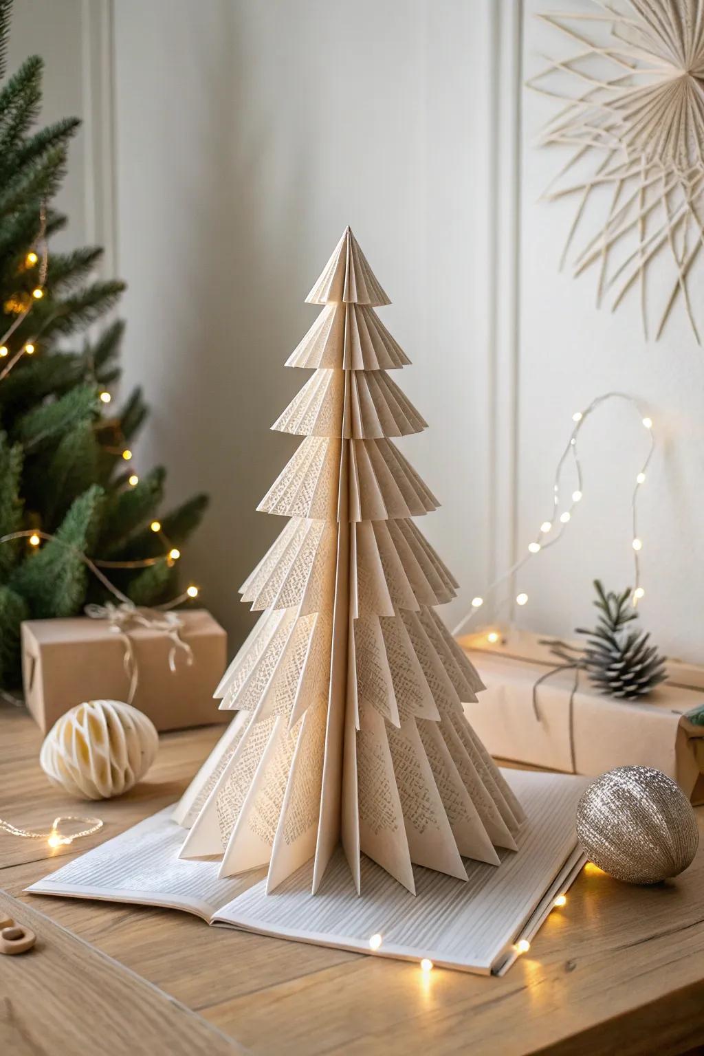 Elevate your holiday decor with these charming 3D paper Christmas trees, blending minimalist elegance with boho charm.