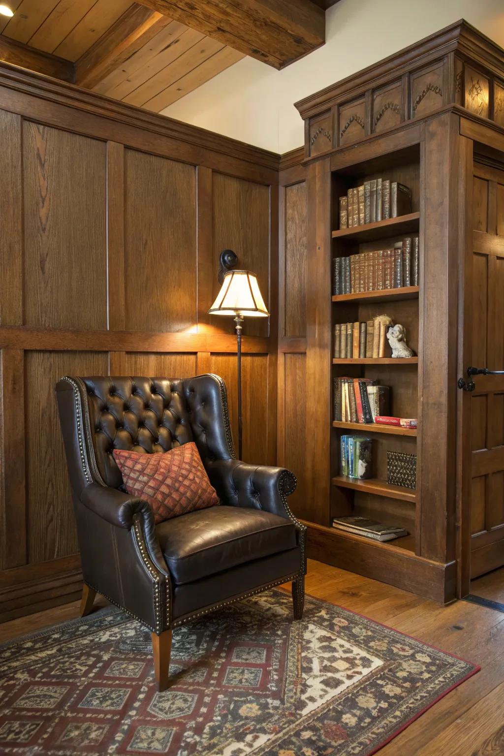 Find solace in a handcrafted reading nook that invites you to pause and indulge in a world of stories.